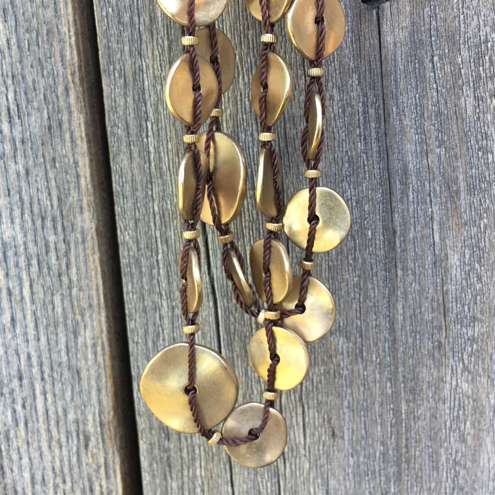 Chico’s Gold Tone Disk Coin Necklace - Picture 8 of 10